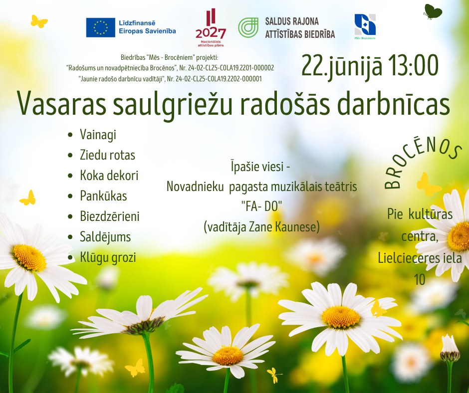 Vasaras saulgriežu radošās darbnīcas 2025